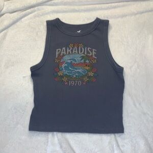 Hollister Size Small Ribbed Paradise Graphic Tank